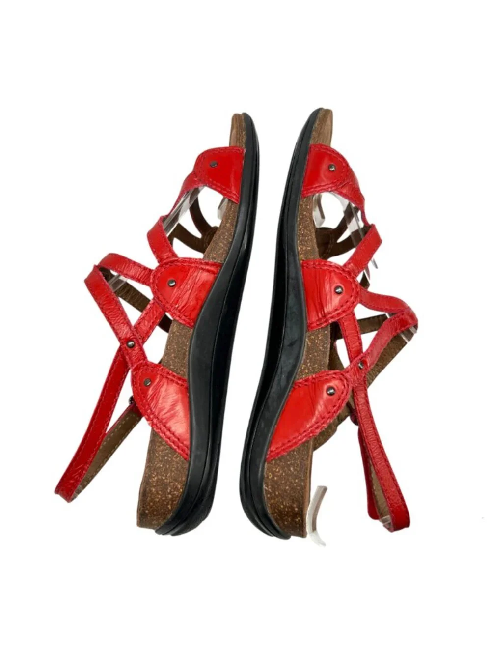 Dansko Jolie Red Leather Strappy Sandals Size 37 EU 6.5-7 US Comfort Resortwear
